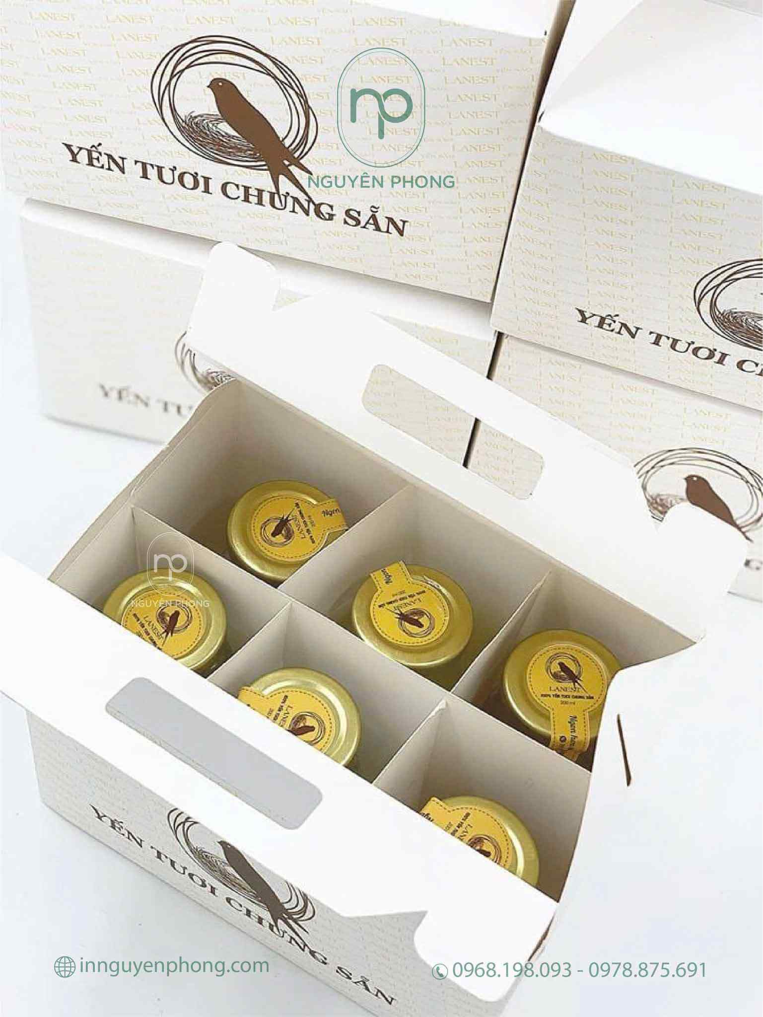 Mẫu hộp sóng đựng yến chắc chắn 